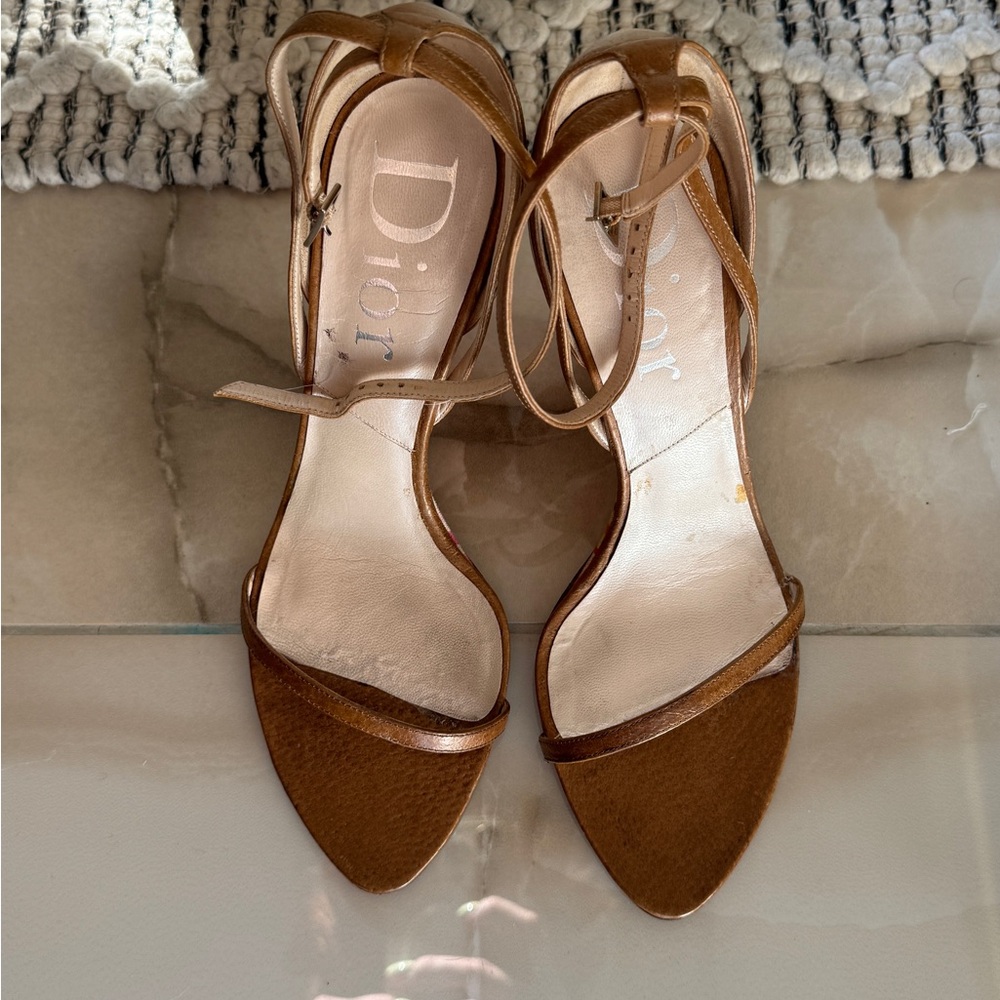 Dior open toes platform hills